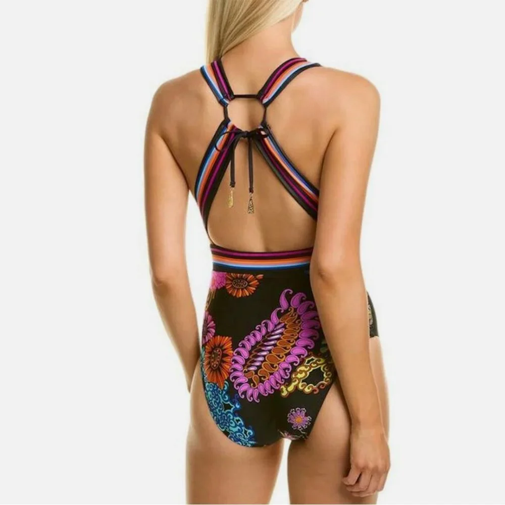 Trina Turk Electric Reef Tunic Cover Up & One Piece Bathing Suit Matching Set